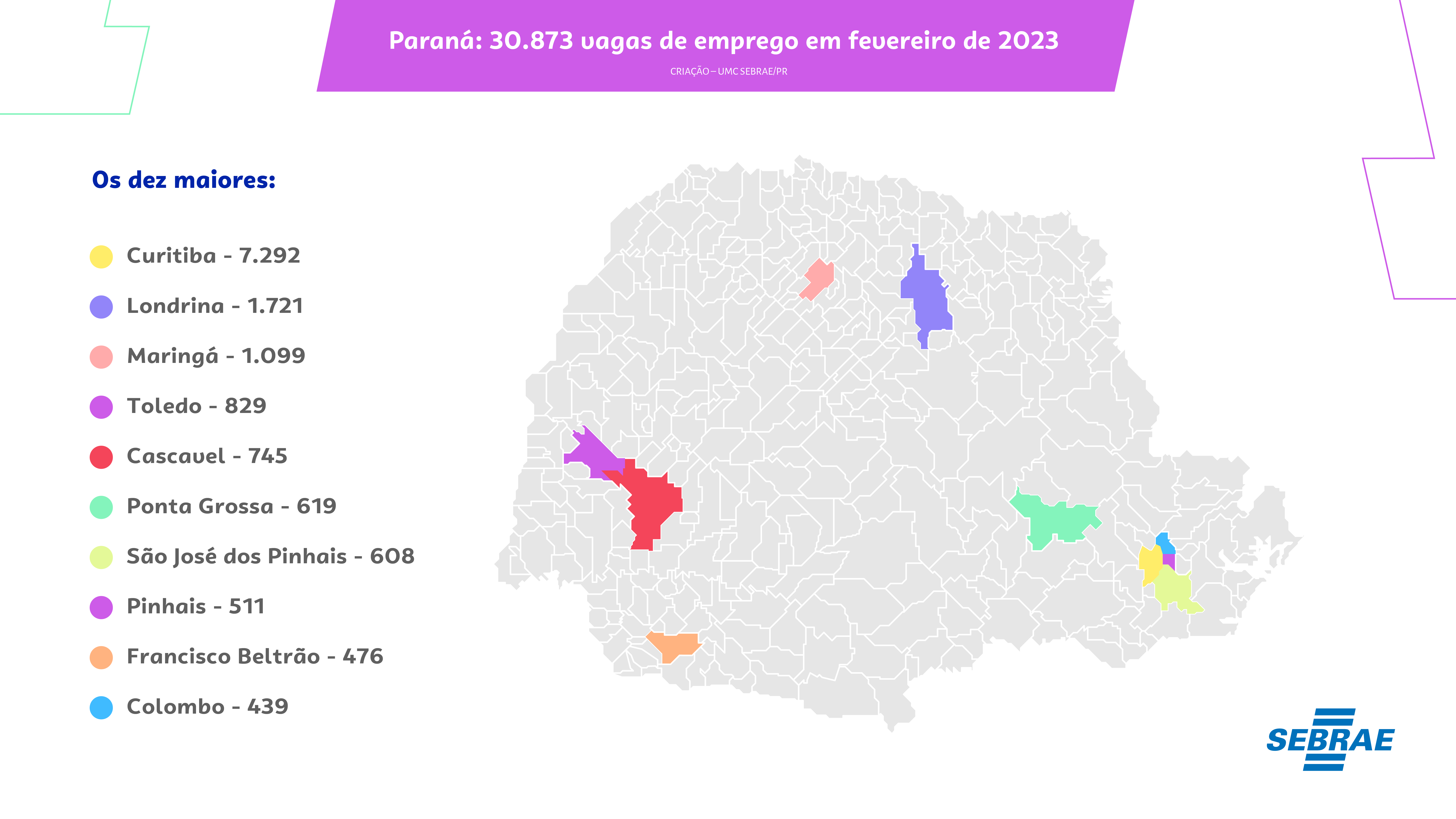 Vagas de emprego no Paraná em fevereiro de 2023